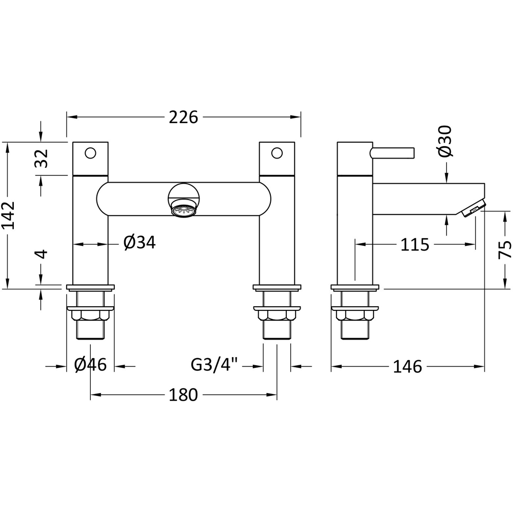 nuie Chrome Bath Filler Image 2