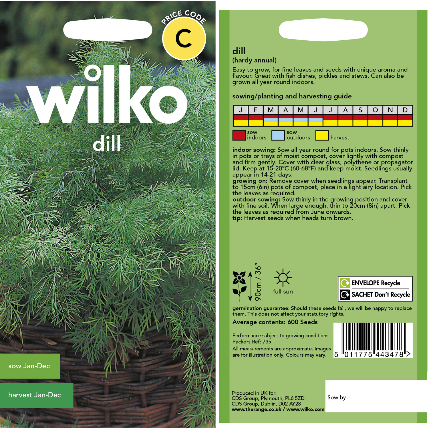 Wilko Dill Herb Seeds Image 3