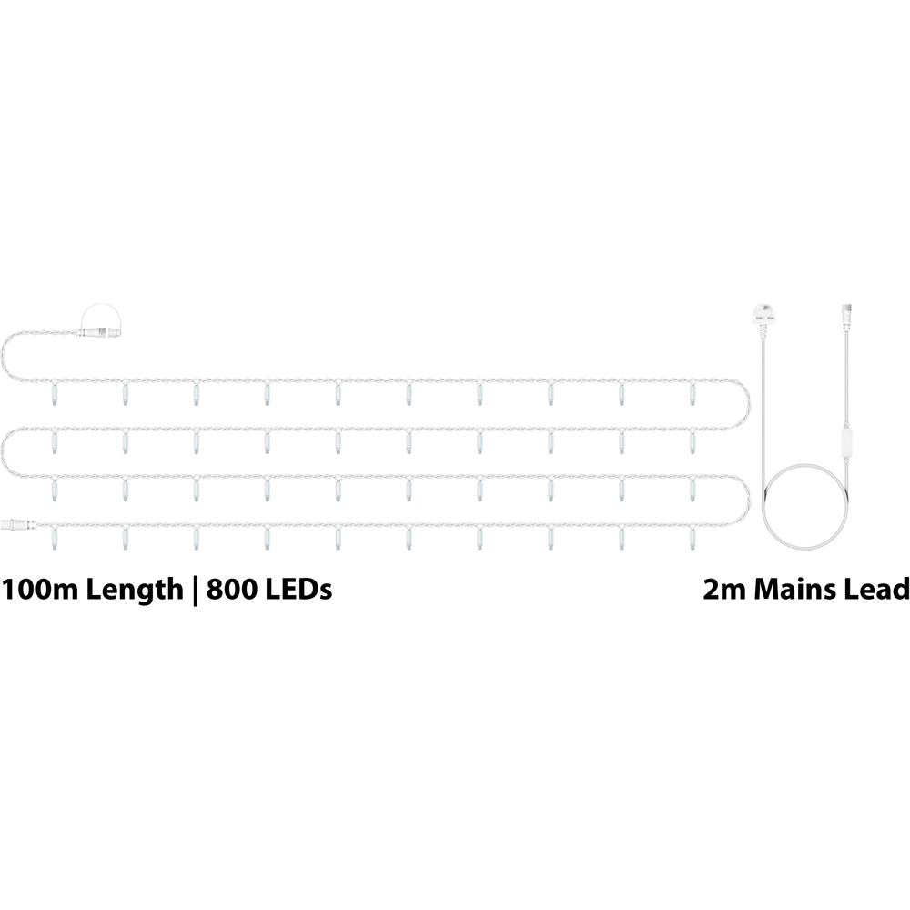 Eagle Connect Cool White LED White String Light 100m Image 6