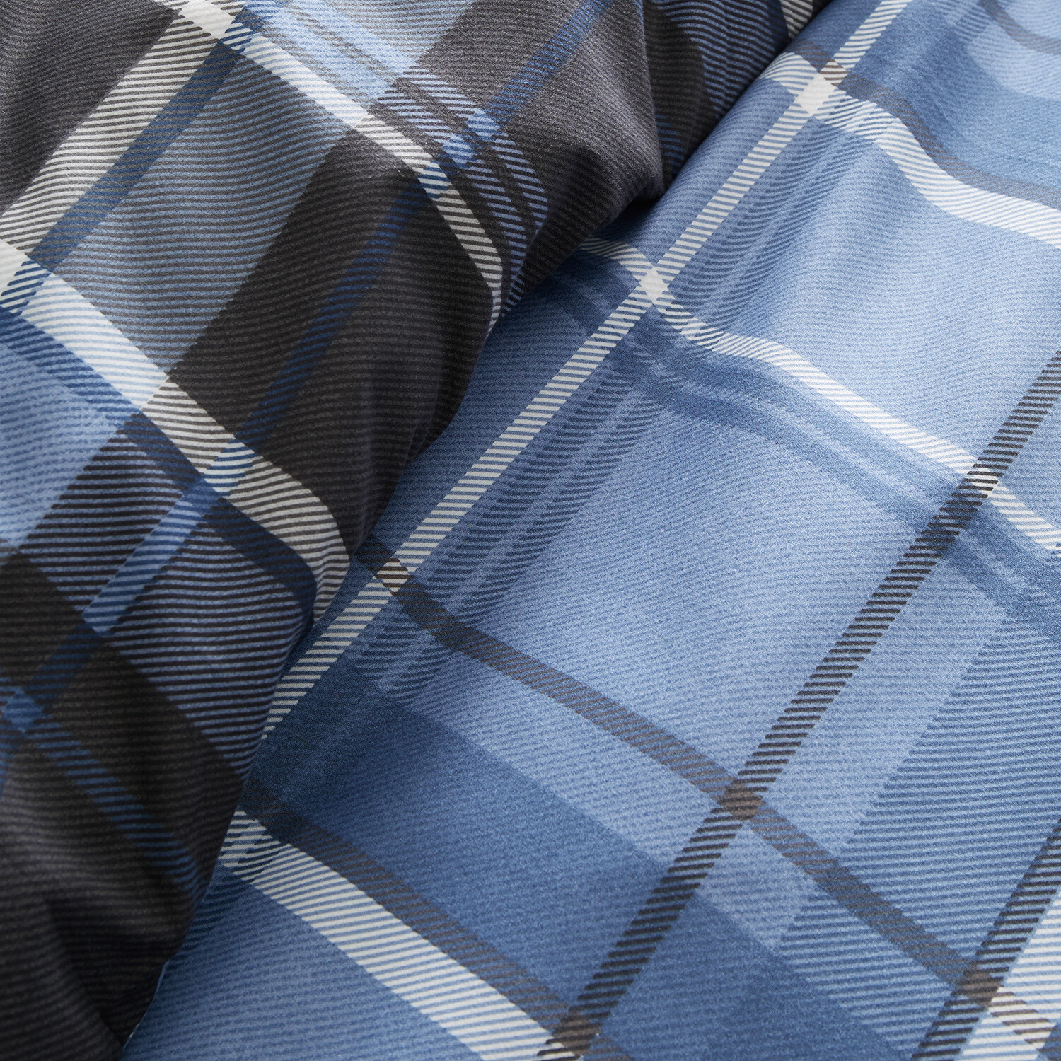 My Home Brodie Check Duvet Cover and Pillowcase Set - Navy / King Image 3