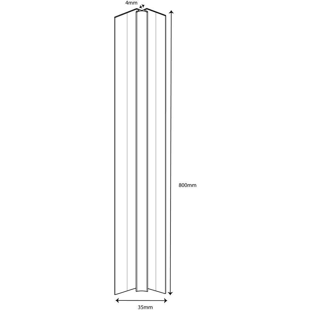 Wetwall Alloy Matt Black Internal Corner 800mm Image 3
