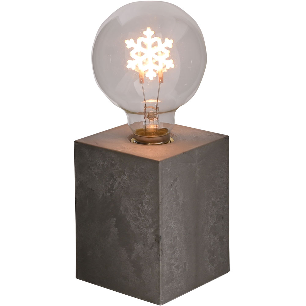 The Christmas Gift Co Grey Square Snowflake Light with Cement Effect Base Image 3
