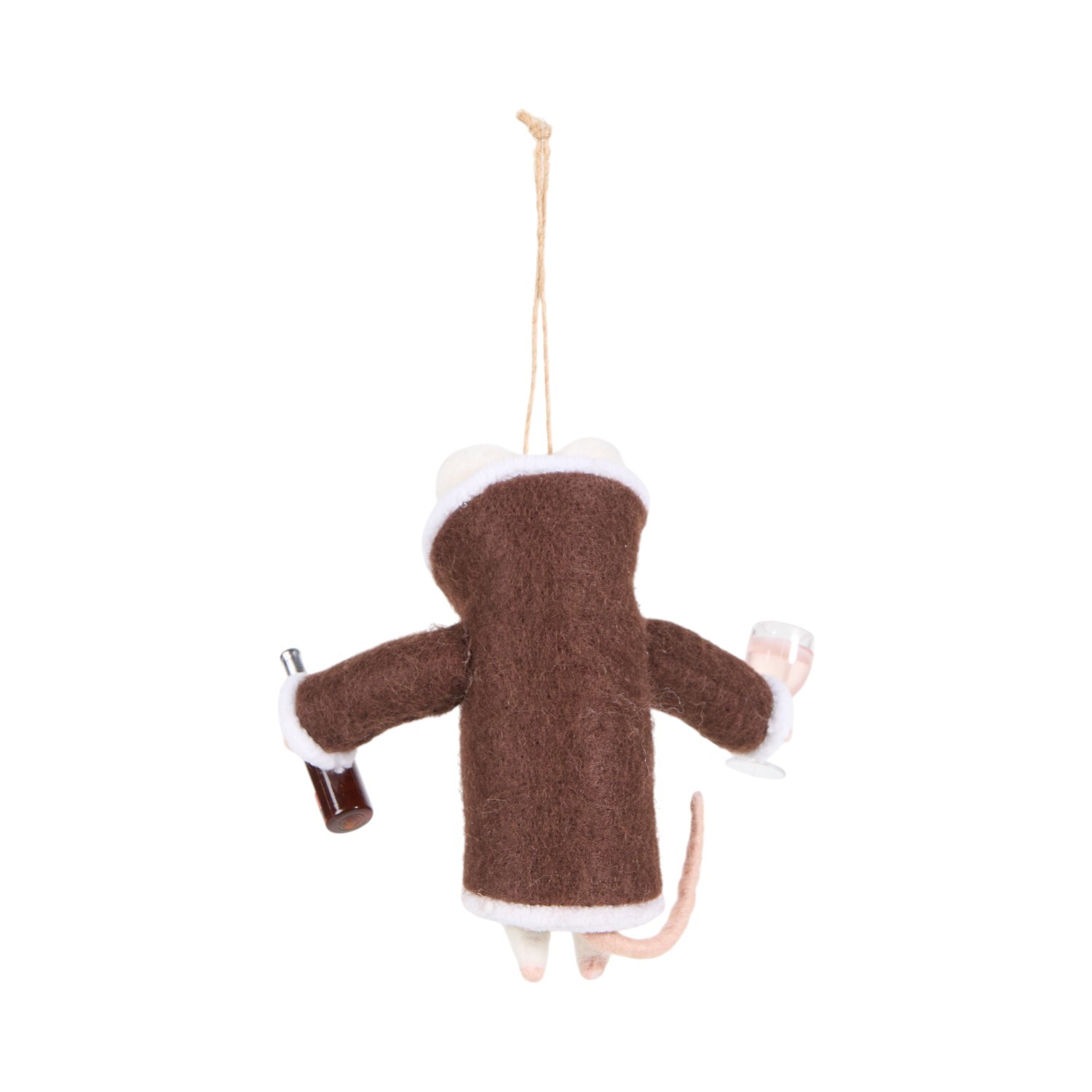 Wool Wine Mouse Hanging Decoration Brown Image 2