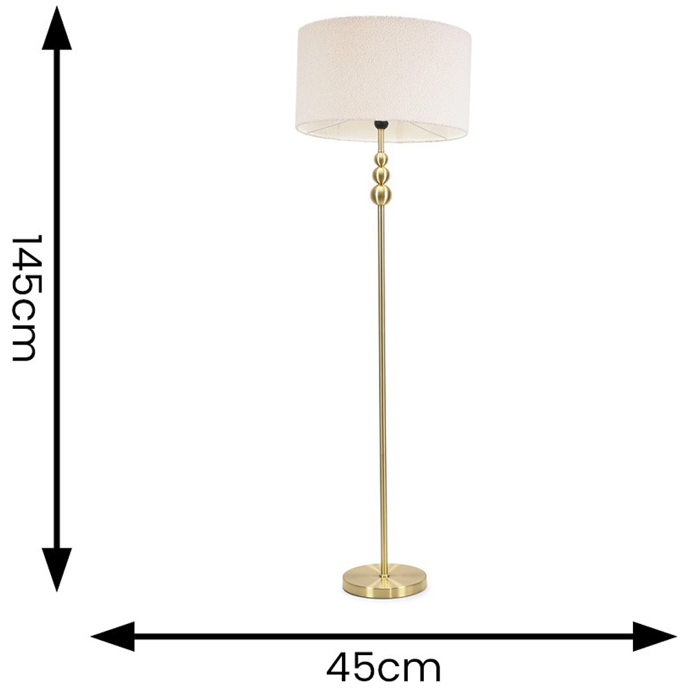 ValueLights Marissa Reni Cream Boucle Shade and Gold Ball LED Floor Lamp Image 7