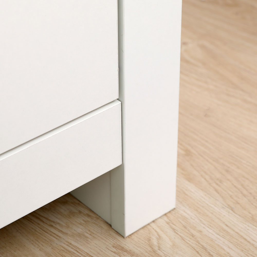 FurnitureHMD 2 Drawer Single Shelf White and Oak Effect Wooden Corner TV Unit Image 5