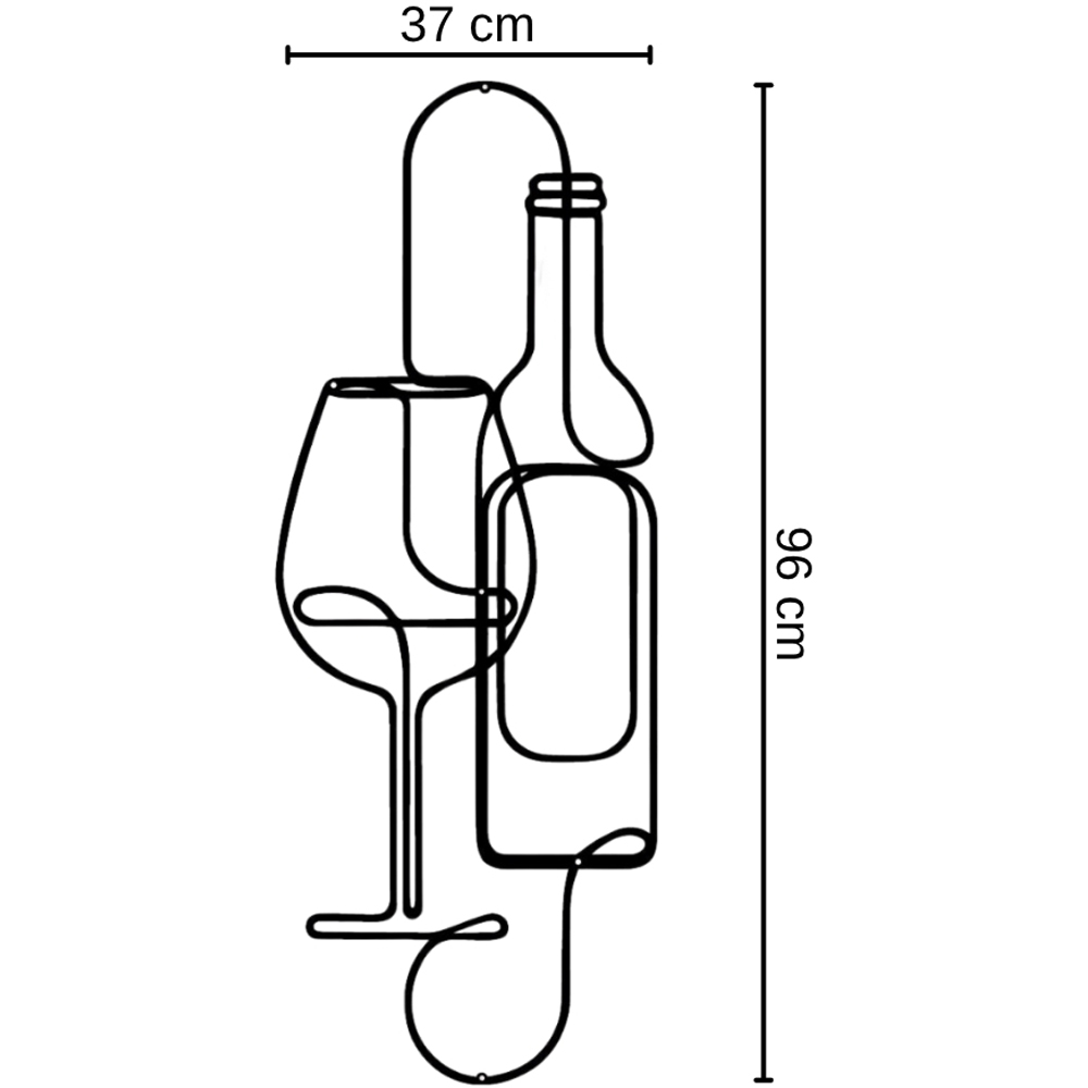 Decortie Wine Bottle and Glass Minimalist Metal Line Art Wall Decor Image 5