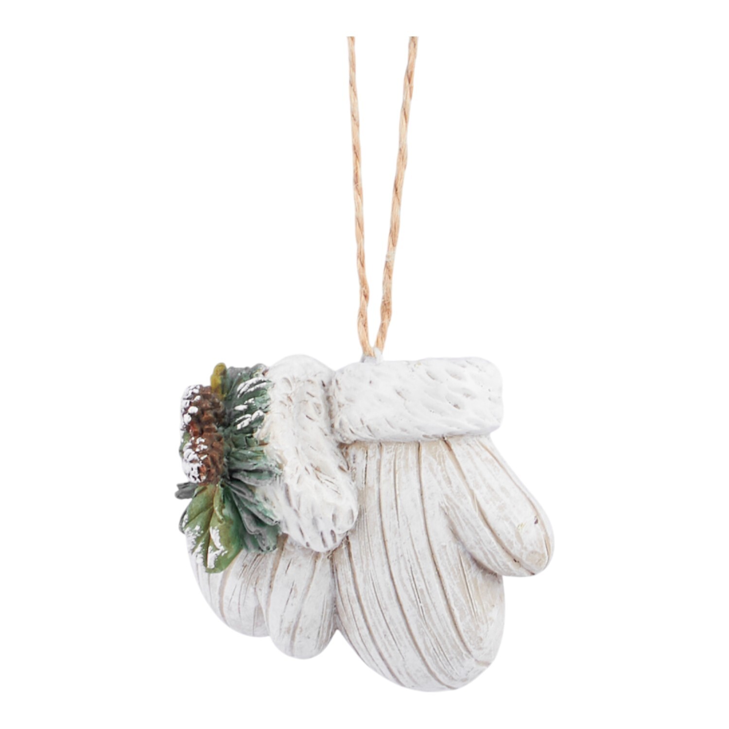 Christmas Mitten Hanging Decoration White Image 2