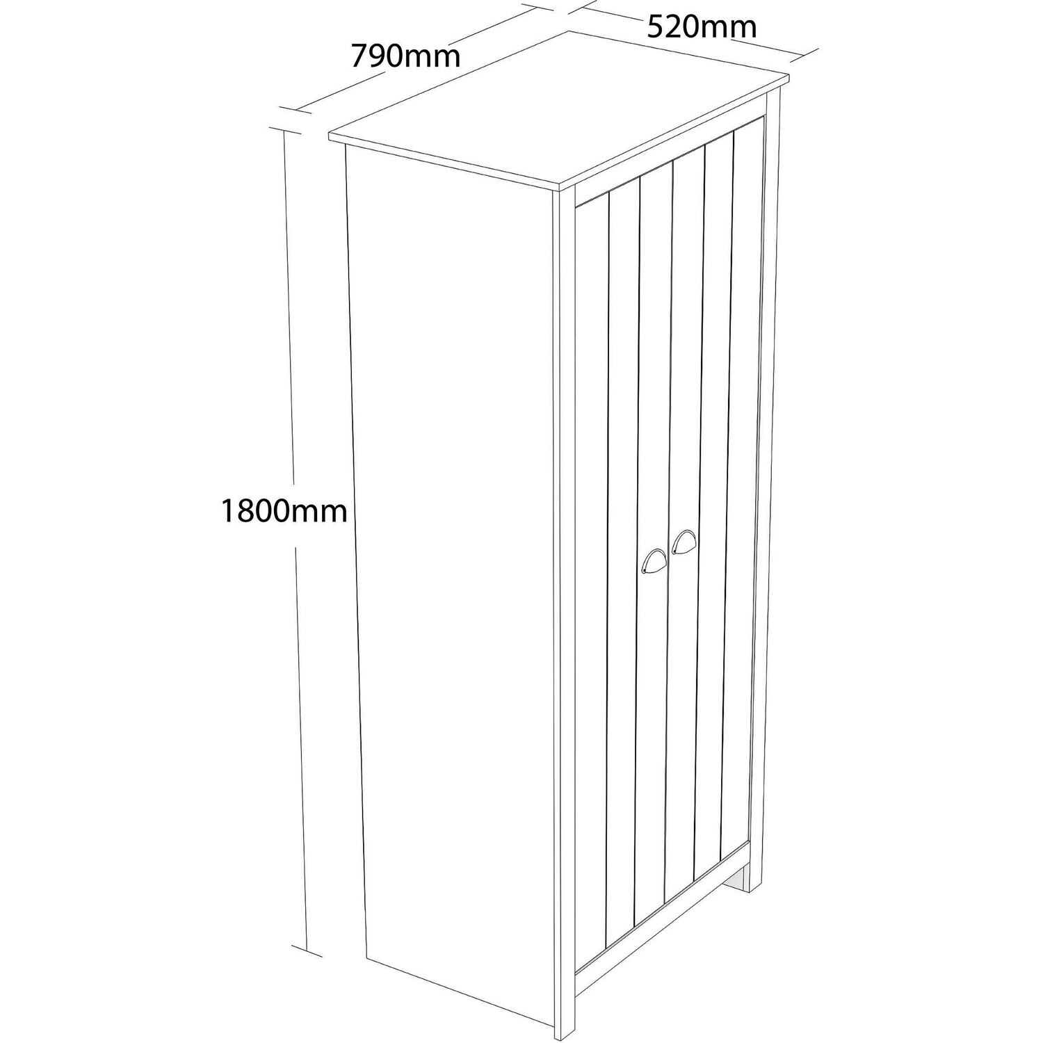 Lexington 2 Door White Wardrobe Image 3