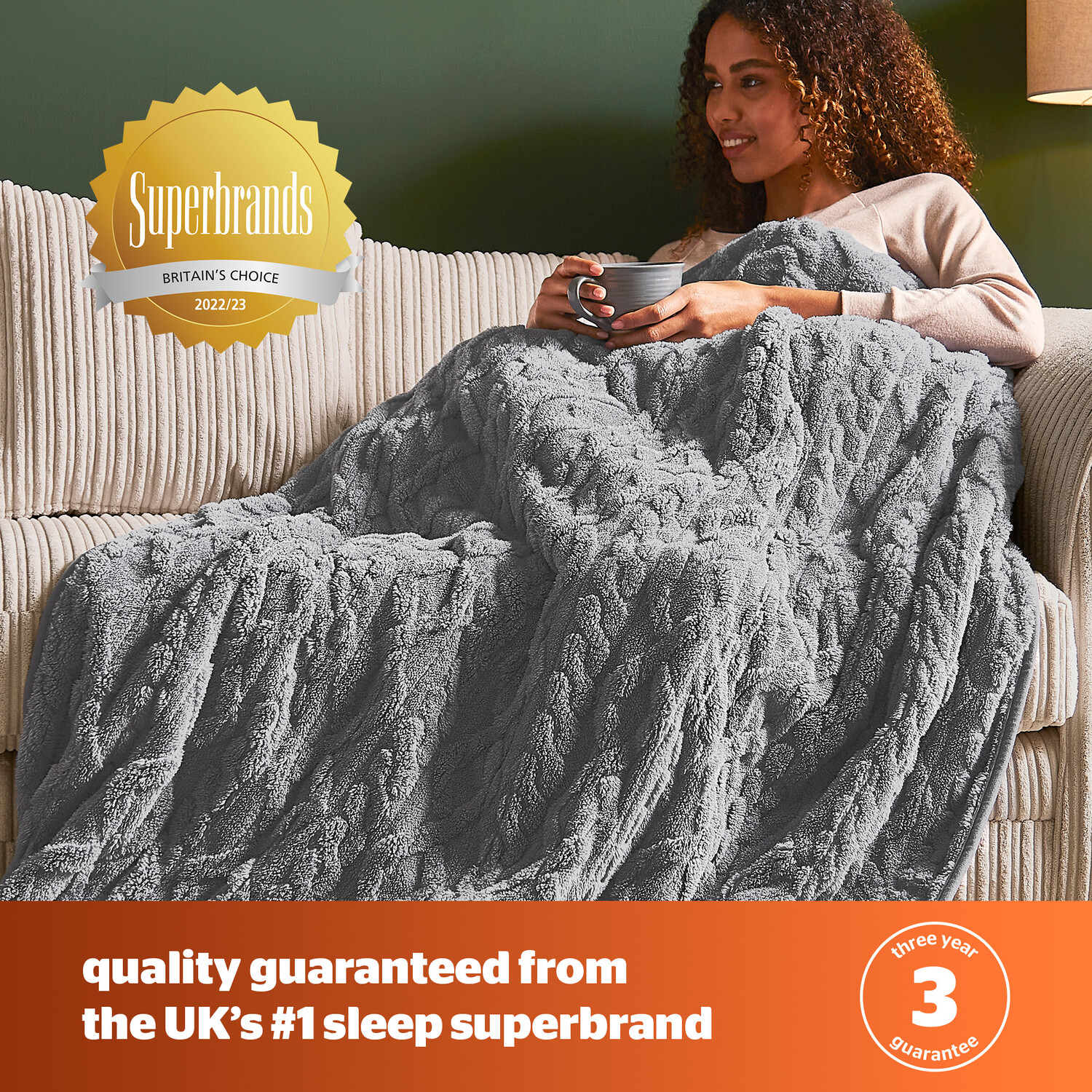 Silentnight Super Cosy Heated Throw Grey Image 7