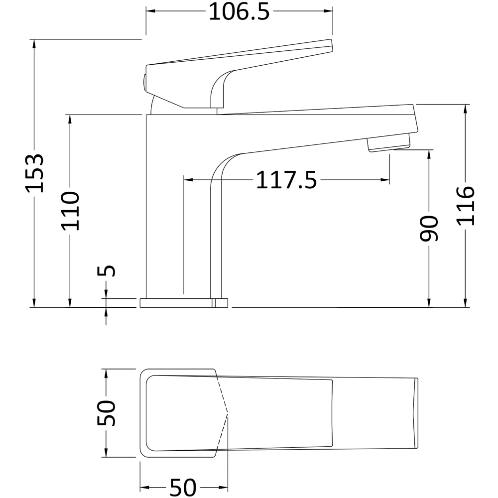 nuie Chrome Mono Basin Mixer Image 3