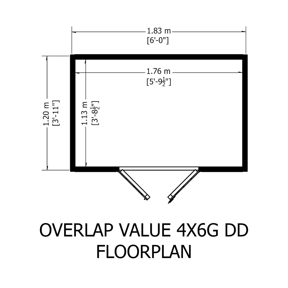 Shire GB Garden Value 4 x 6ft Overlap Double Door Garden Shed Image 8