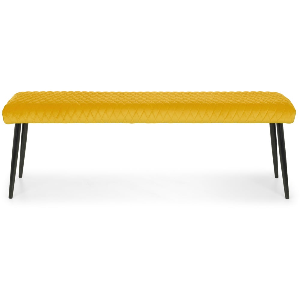 Julian Bowen Luxe 2 Seater Mustard Low Dining Bench Image 3