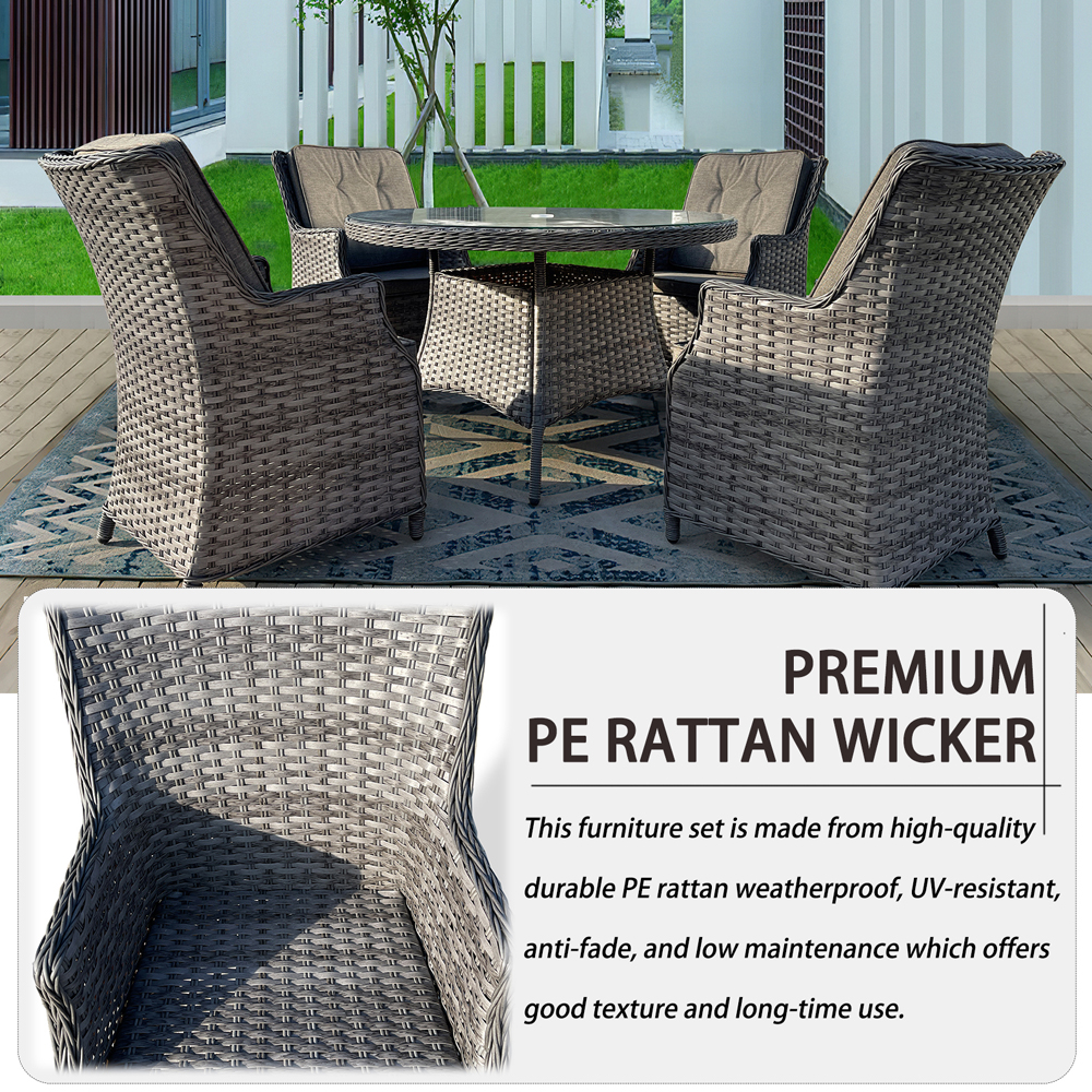 Furniture One 4 Seater Luxury Rattan Outdoor Dining Set Image 7