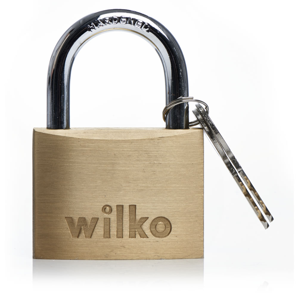 Wilko Double Locking Padlock Brass 60mm Image