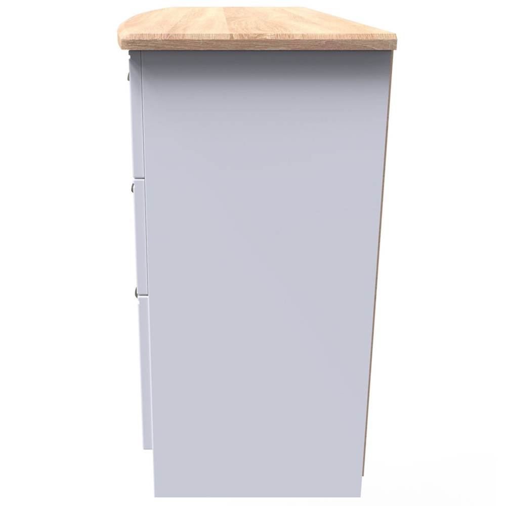 Crowndale Victoria 6 Drawer White Ash and Oak Computer Desk Image 3