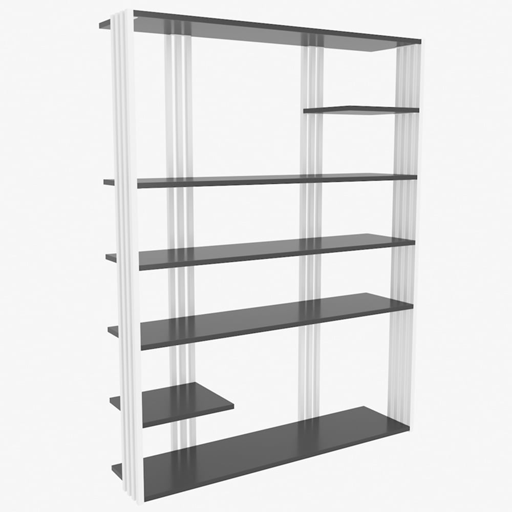 Decorotika Jeni 6 Shelf Anthracite and White Bookcase Image 2