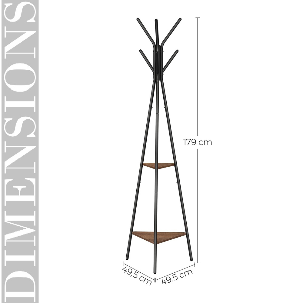 Modcraft 2 Shelf 6 Hooks Industrial Coat Rack Stand Image 5