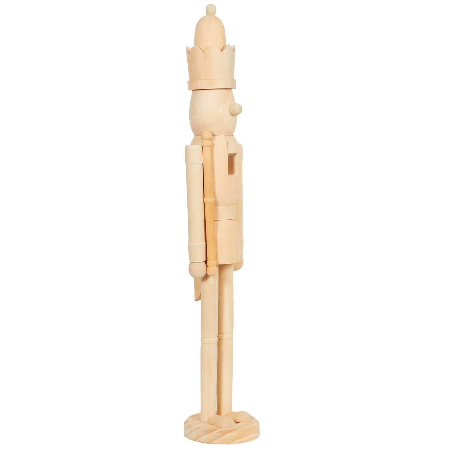 Large Plain Wooden Nutcracker - Wood Image 2