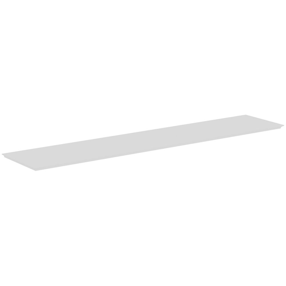 Homebase 120cm Bevelled White Shelf Image 1