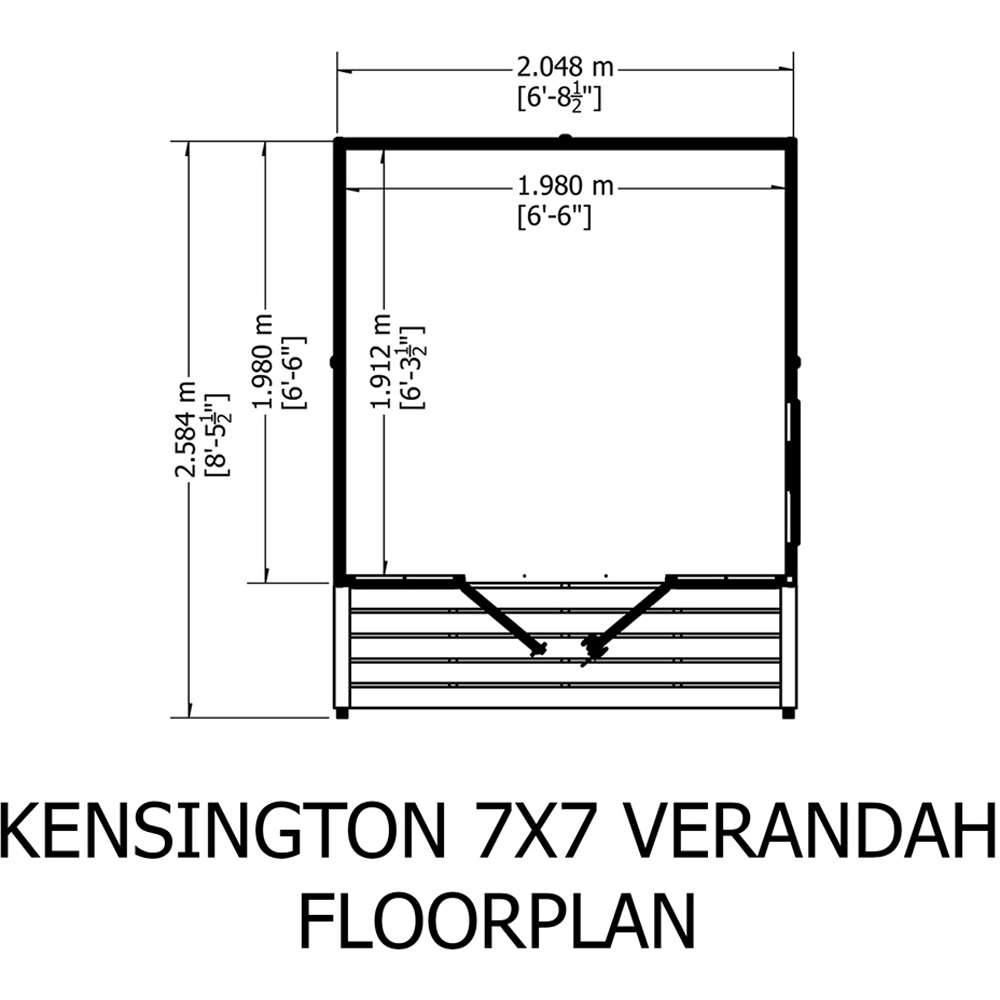 Shire 7 x 7ft Kensington Summerhouse with Veranda Image 7