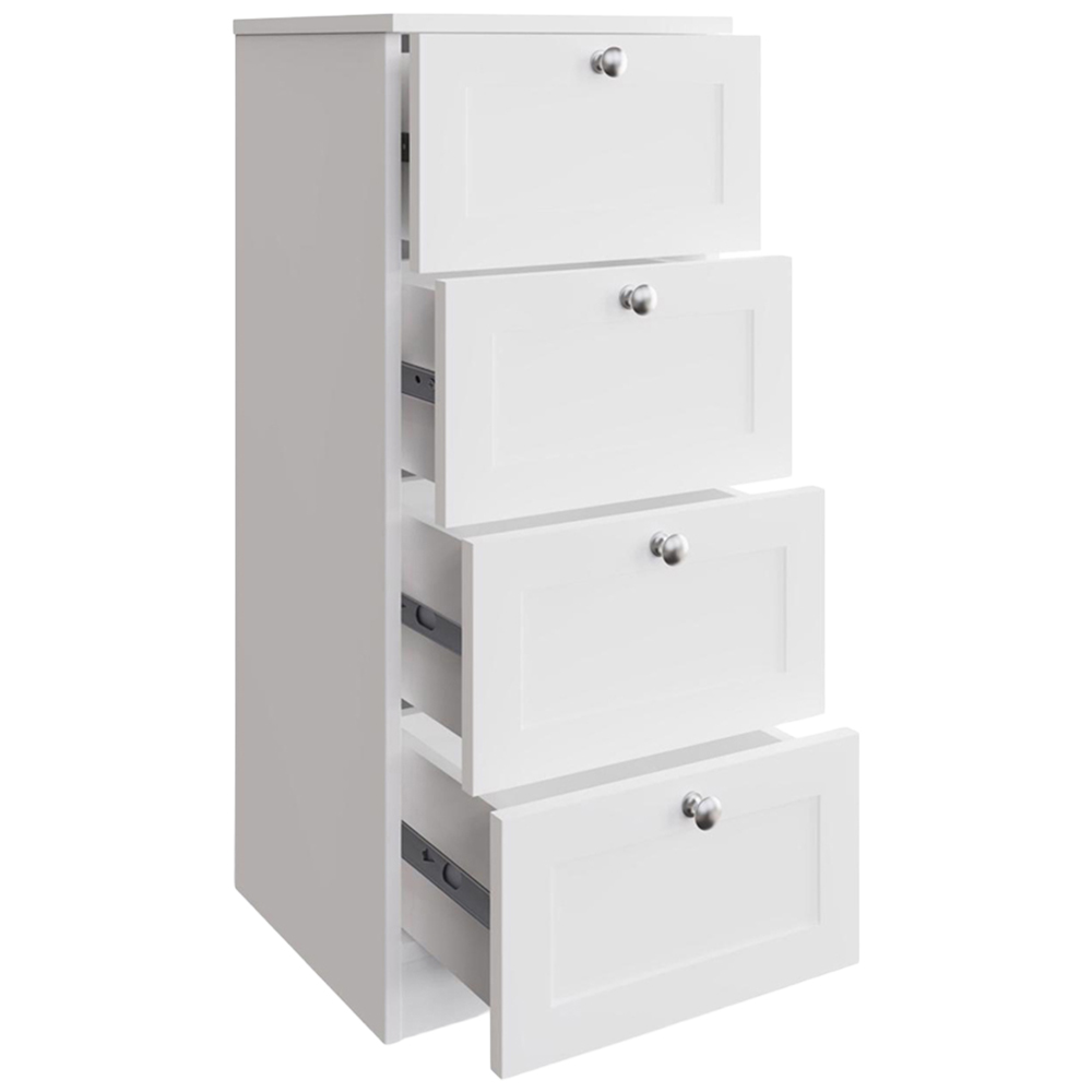 FWStyle Artus 4 Drawer White Panelled Chest of Drawers Image 3