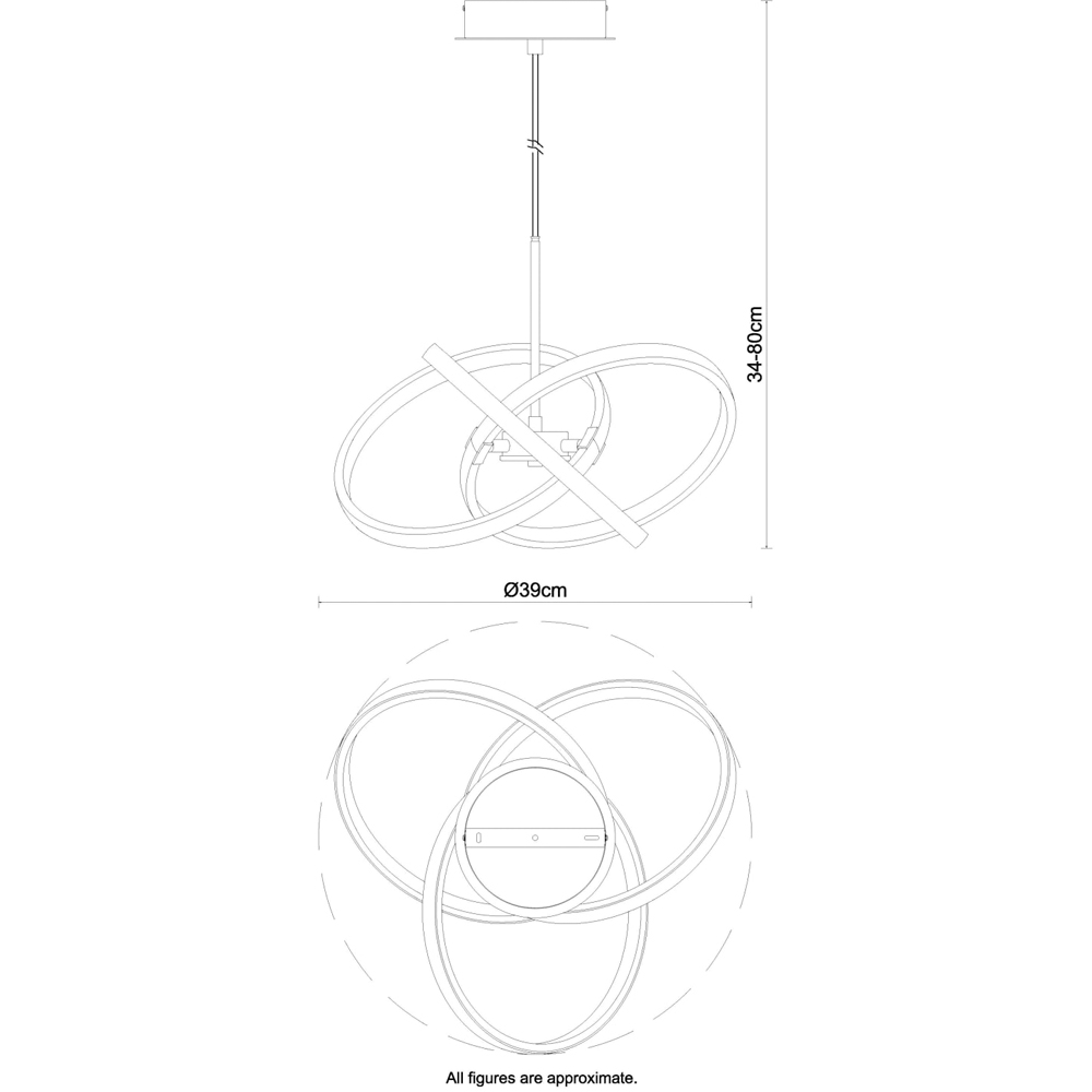 Cosylyte Ridgley 3 Ring Copper Asteroid LED Pendant Light Image 8