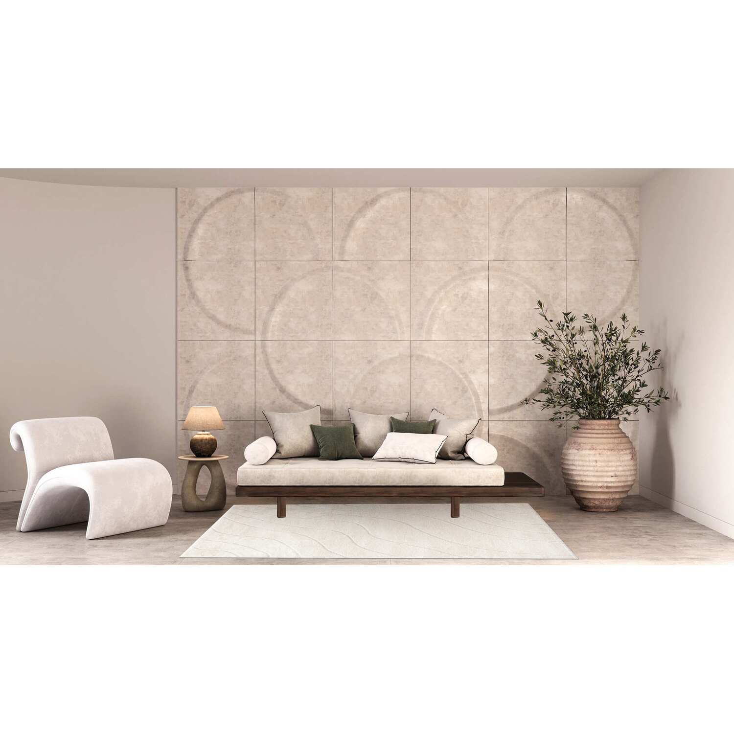 Savanna Wave Rug - White / 66cm Image 3