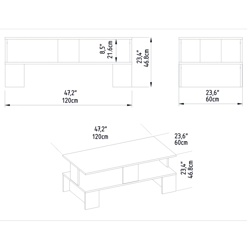 Decorotika Evans Single Shelf Cordoba Coffee Table Image 6