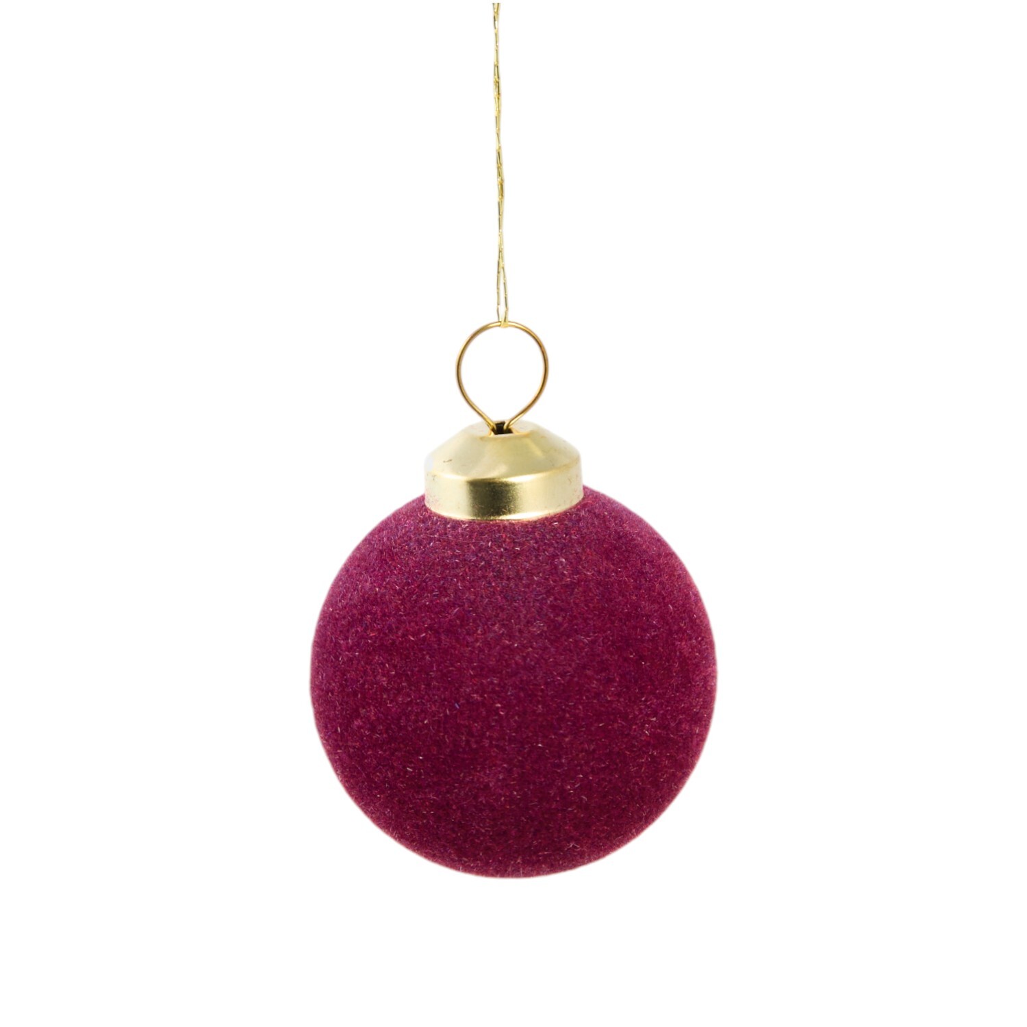 Pack of 35 Flocked Baubles Plum Image 3