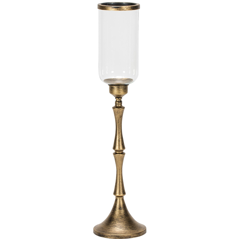Bronze Tall Standing Hurricane Candle Holder Image