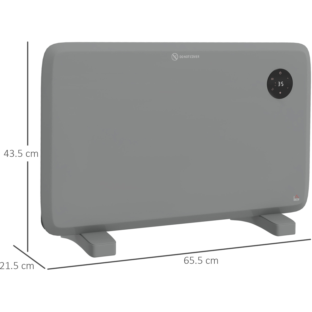 HOMCOM Grey Electric Convector Heater with LED Display and Remote Image 8