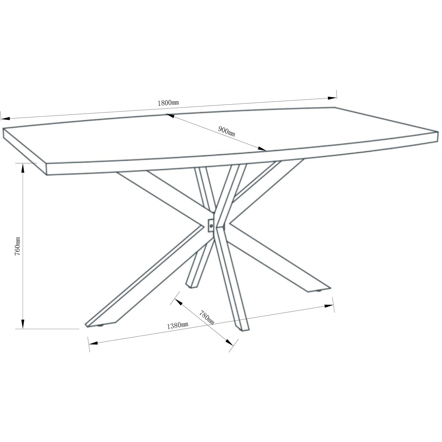 Chester 6 Seater Dining Table Grey and Black Image 8
