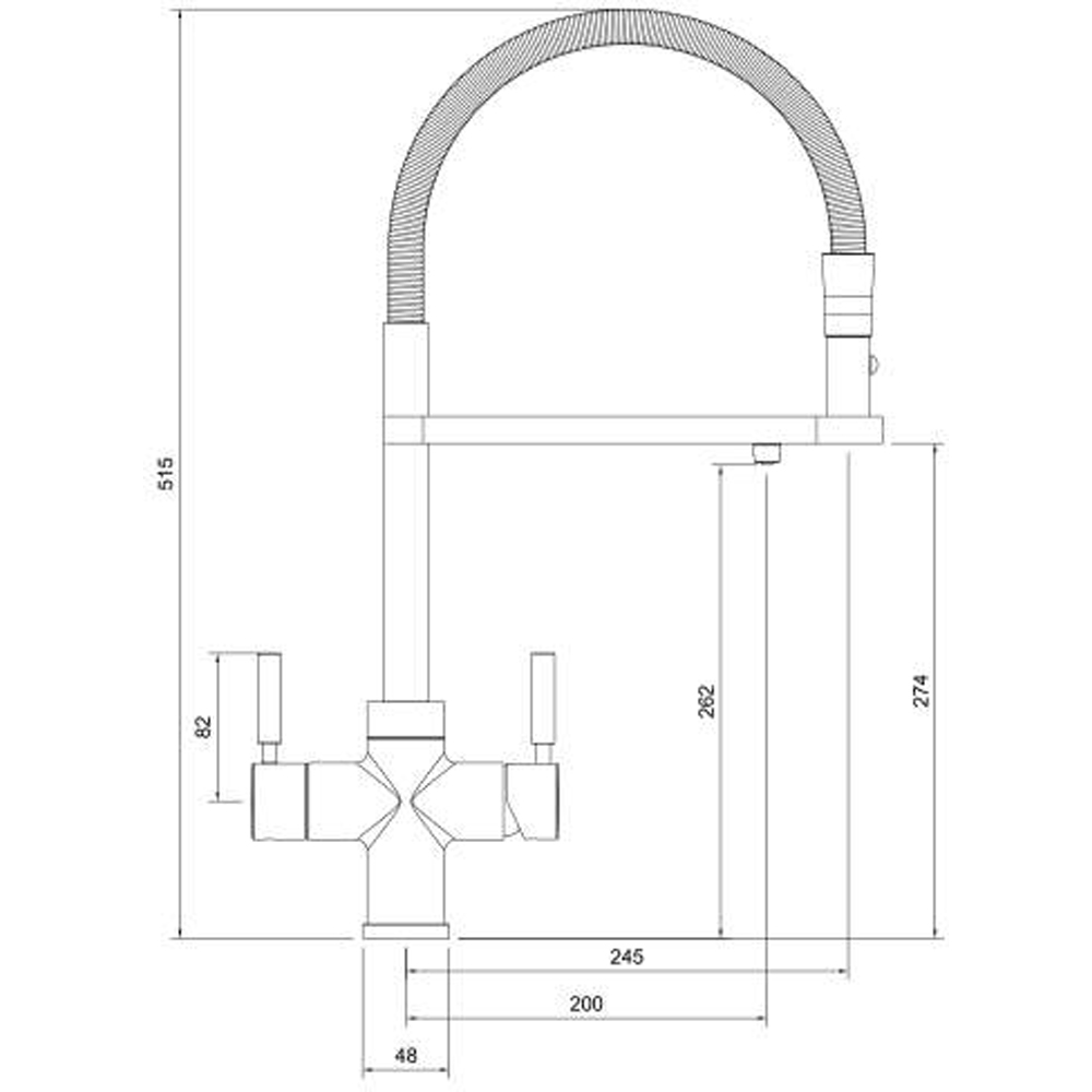 Reginox Aquqbezi BN Brushed Nickel 4 in 1 Hot Water Tap Image 4