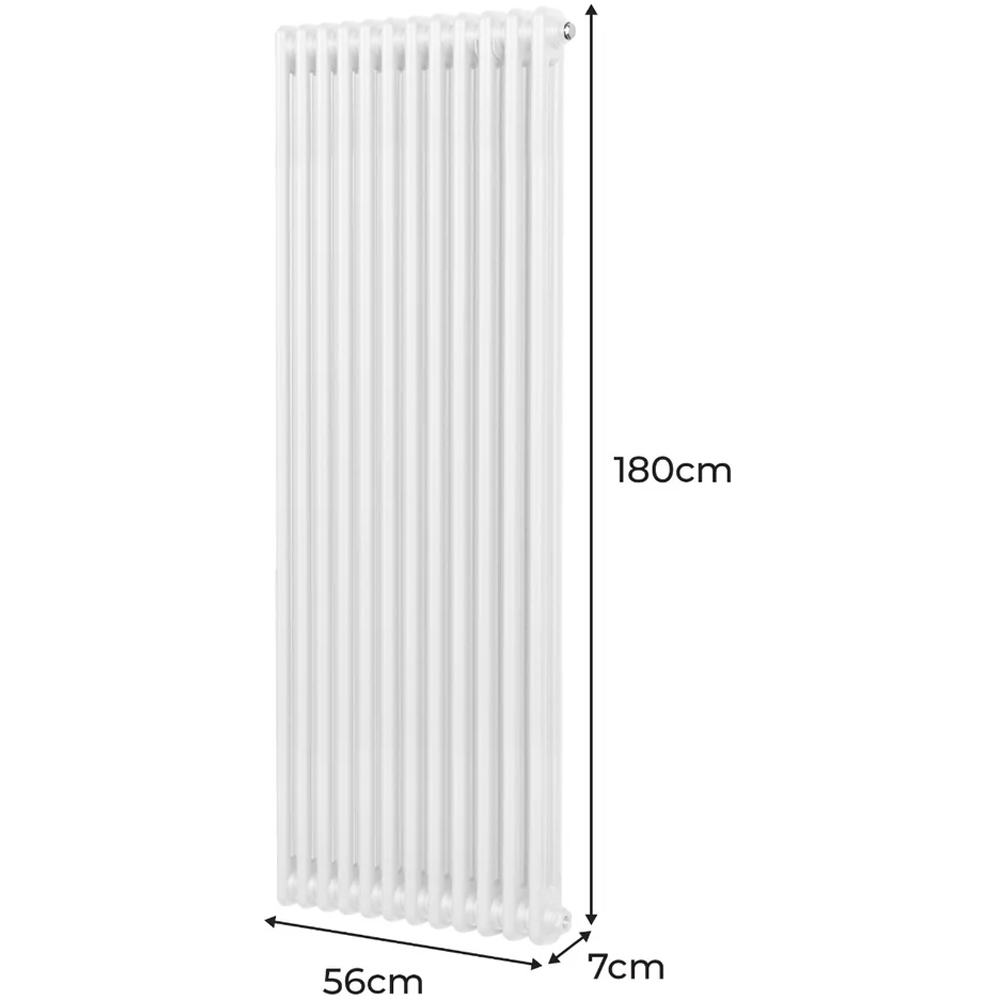 Monster Shop 6360 BTU White Traditional 2 Column Radiator 1800 x 562mm Image 6