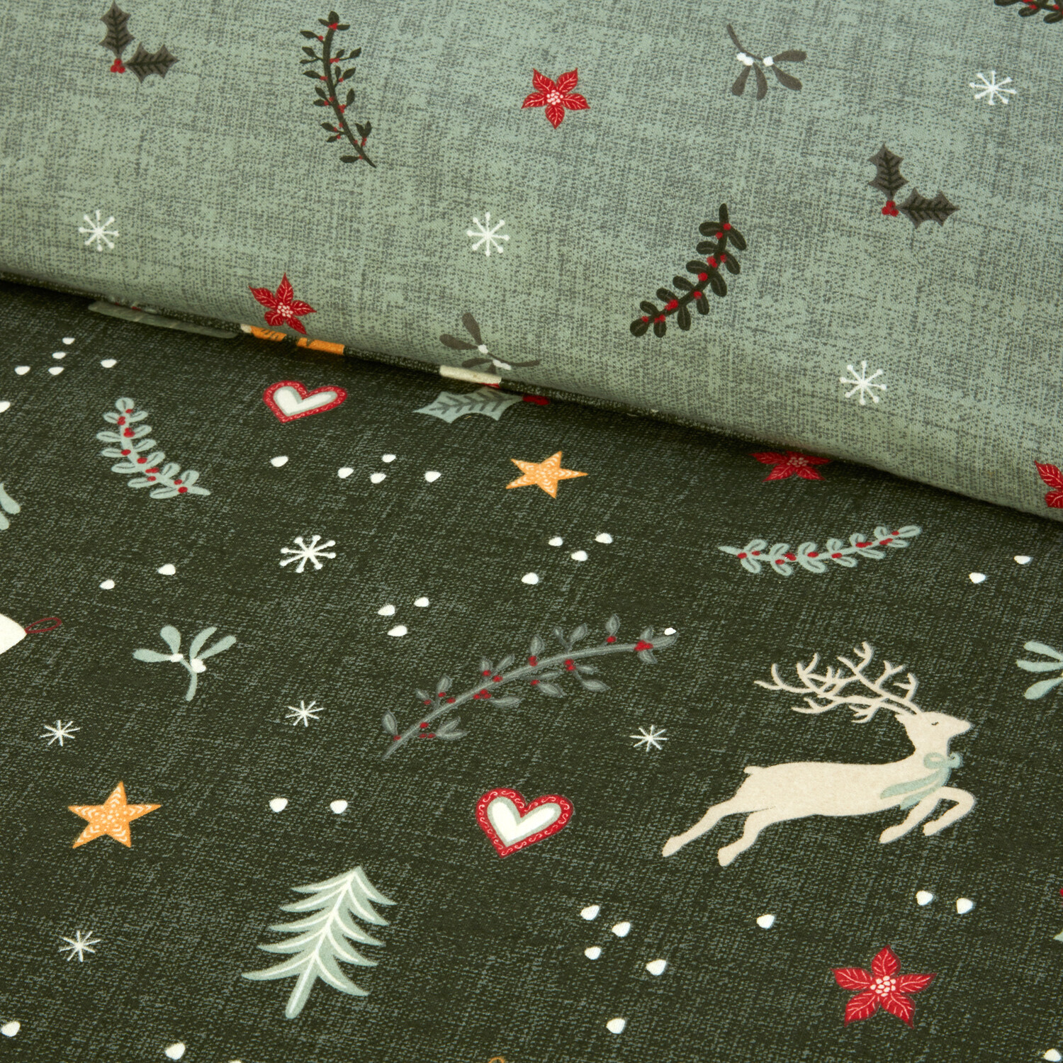 Winter Wishes Duvet Set Green King Image 4