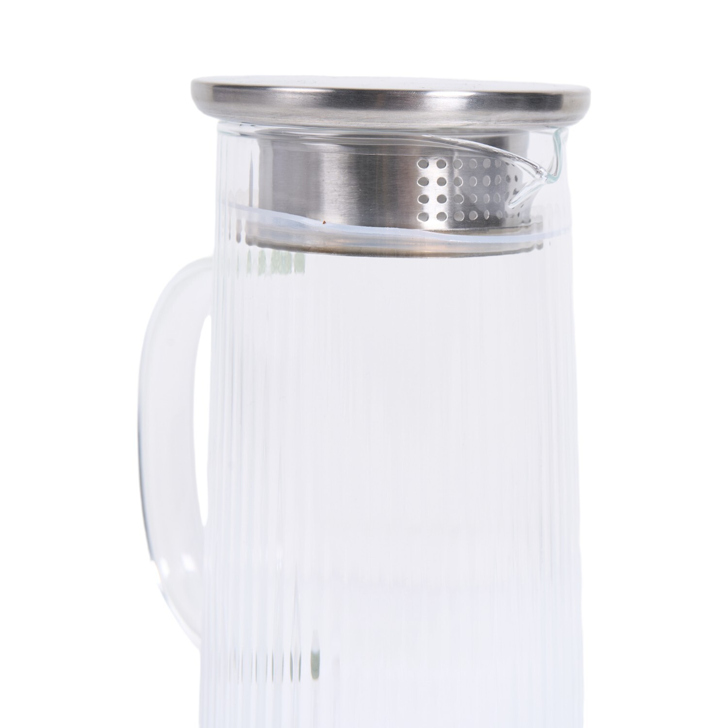 Ribbed Glass Jug 1.3L Clear Image 4