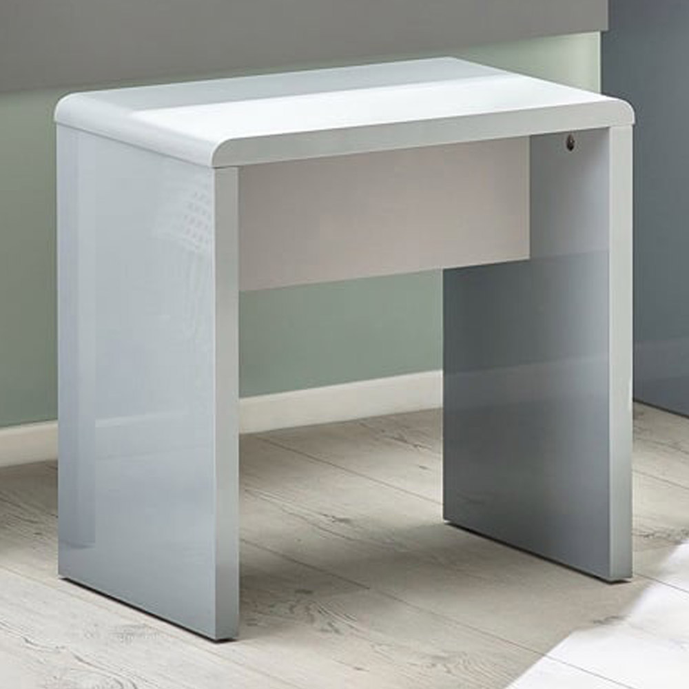 Julian Bowen Manhattan Grey Lacquer Dressing Table Stool Image 3