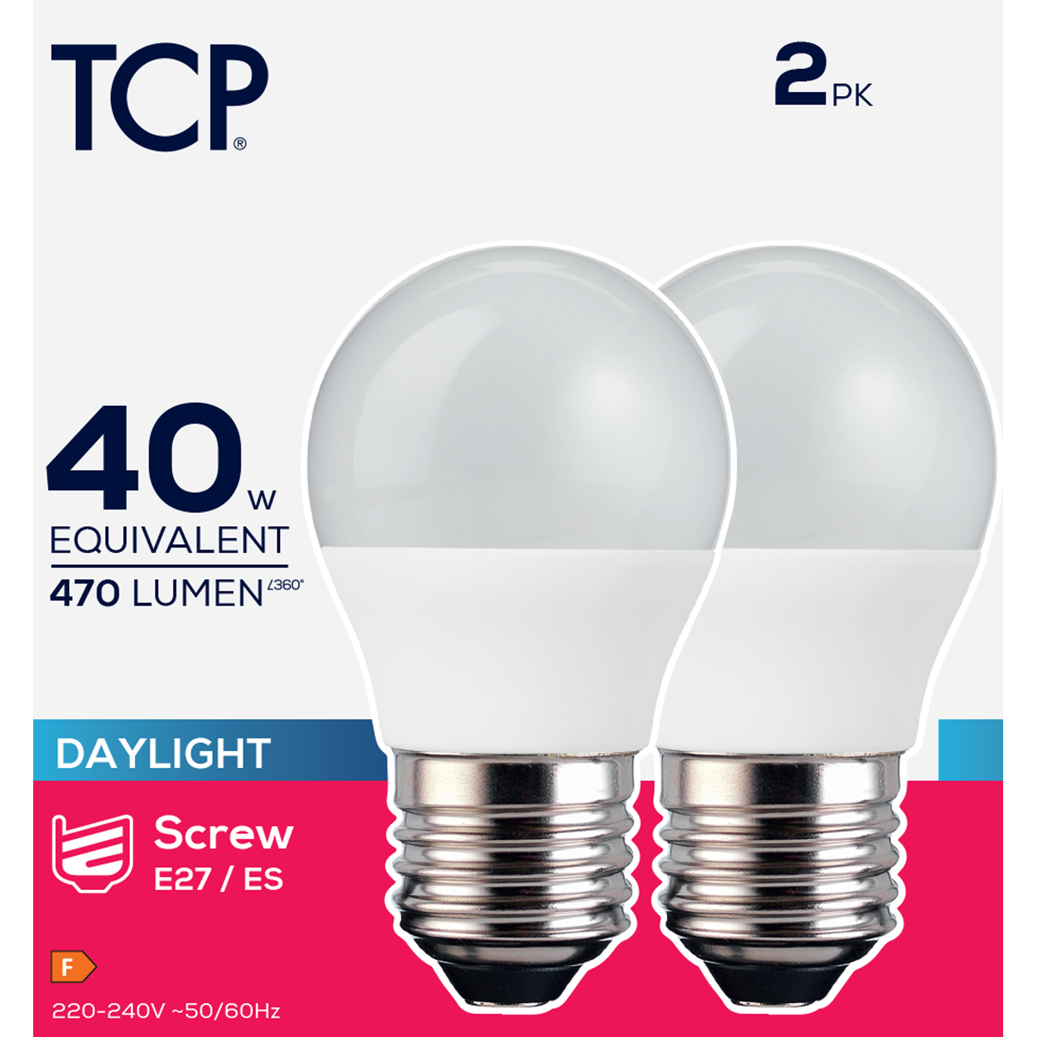TCP LED Mini Globe 470L E27 Daylight Bulbs - Daylight Image 2