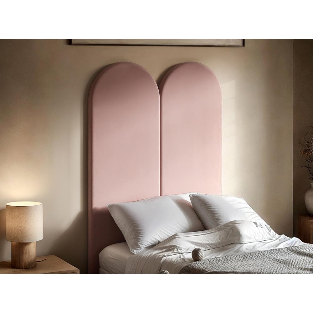 Solace+Co Cirrus Pink Velvet Headboard Panel 2 Pack Image 3