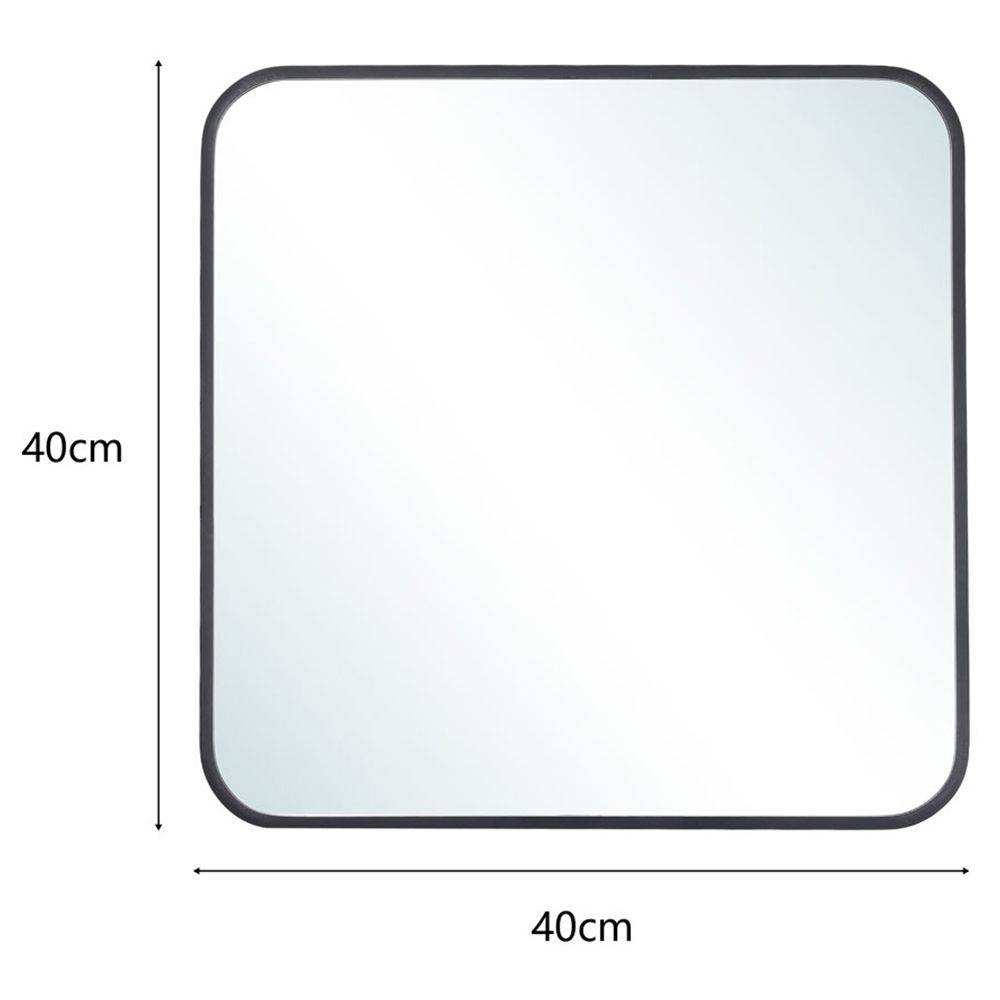 Living and Home Black Aluminium Alloy Frame Square Wall Mirror 40 x 40cm Image 9