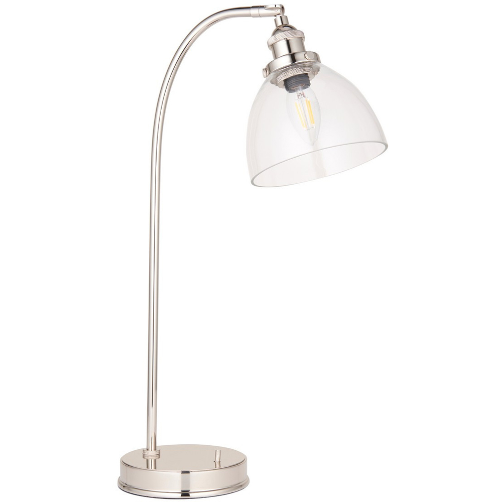 Merano Parma Bright Nickel Clear Glass Table Lamp Image 1