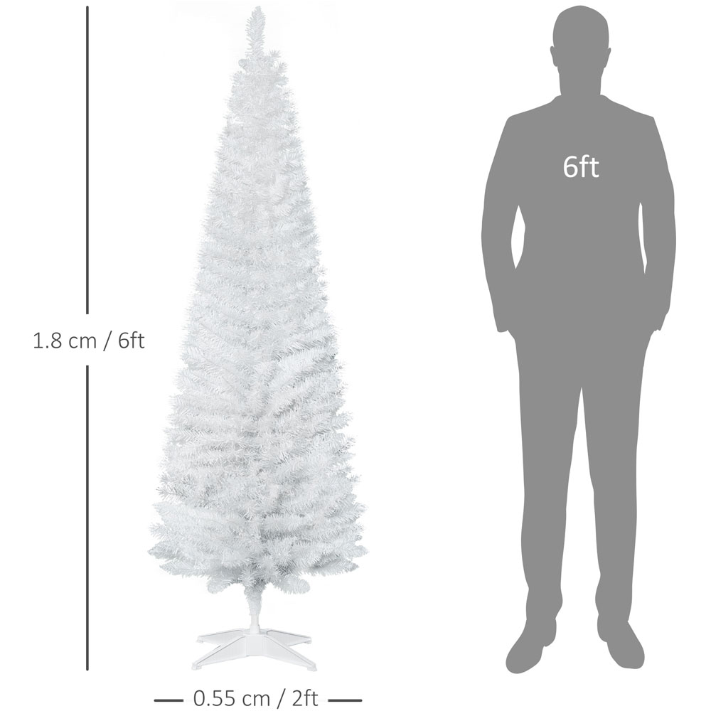 Everglow White Artificial Christmas Pine Tree 5.9ft Image 7