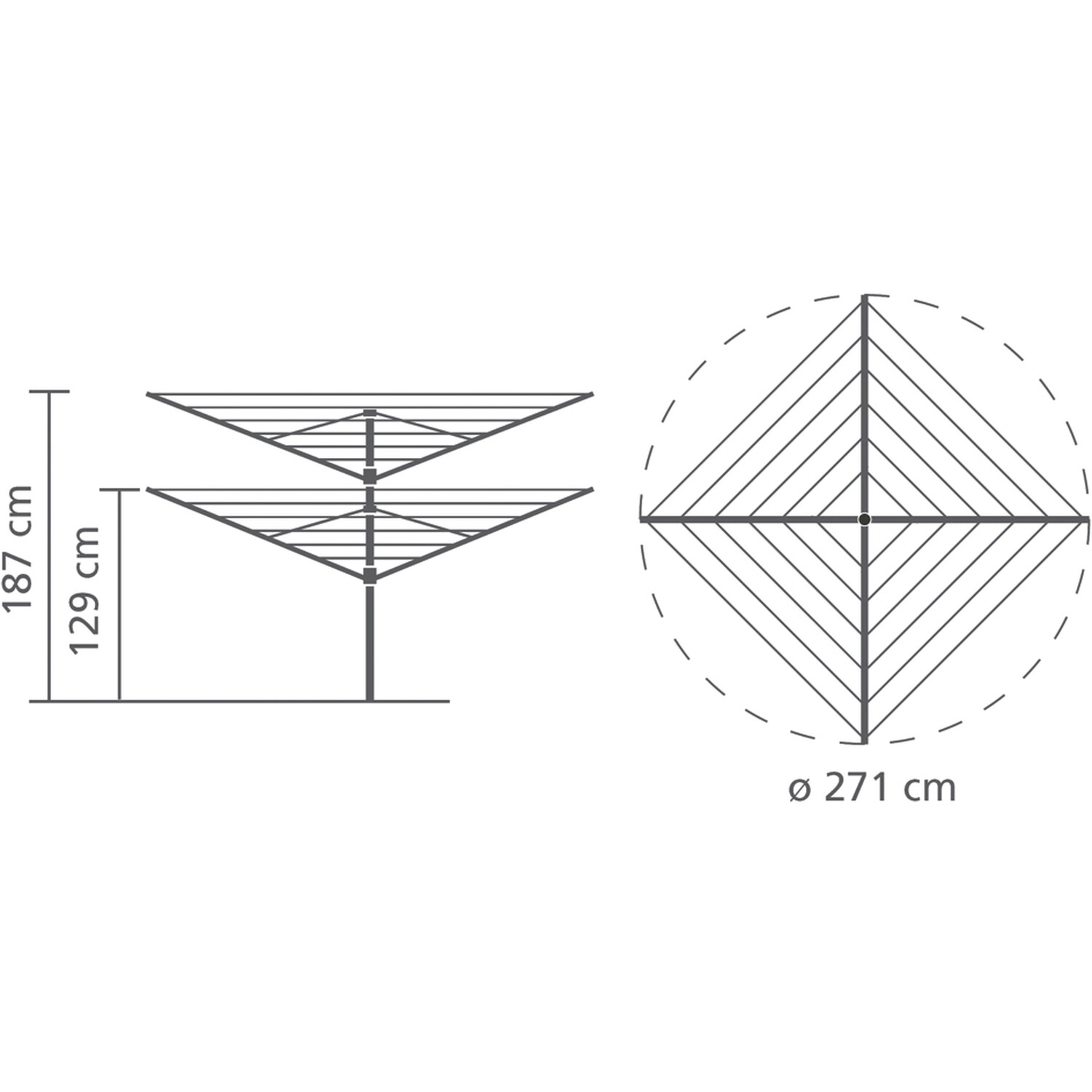 Brabantia Lift O Matic Rotary Airer with Ground Spike 40m Image 3