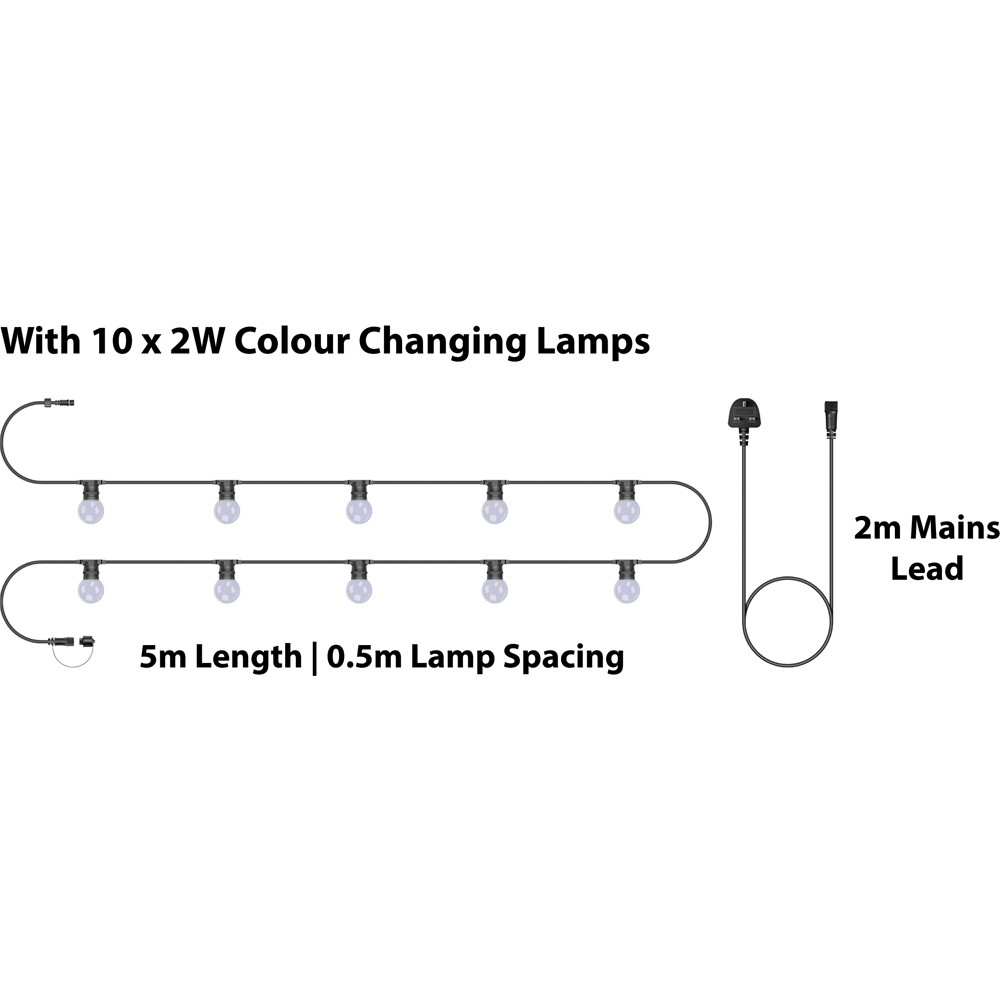 Eagle Connect Festoon 10 RGB Lamps LED String Light 5m Image 4