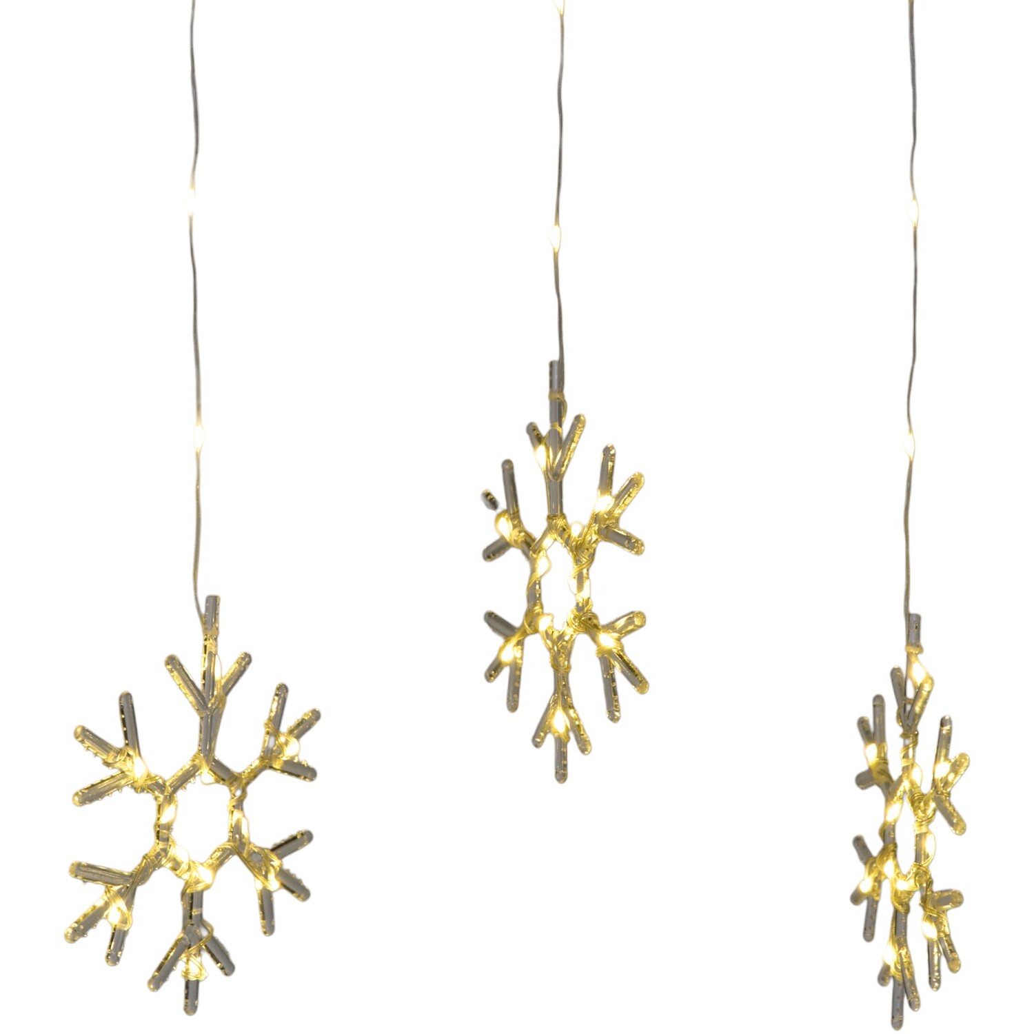 9 Piece Snowflake Curtain LightsClear Image 3