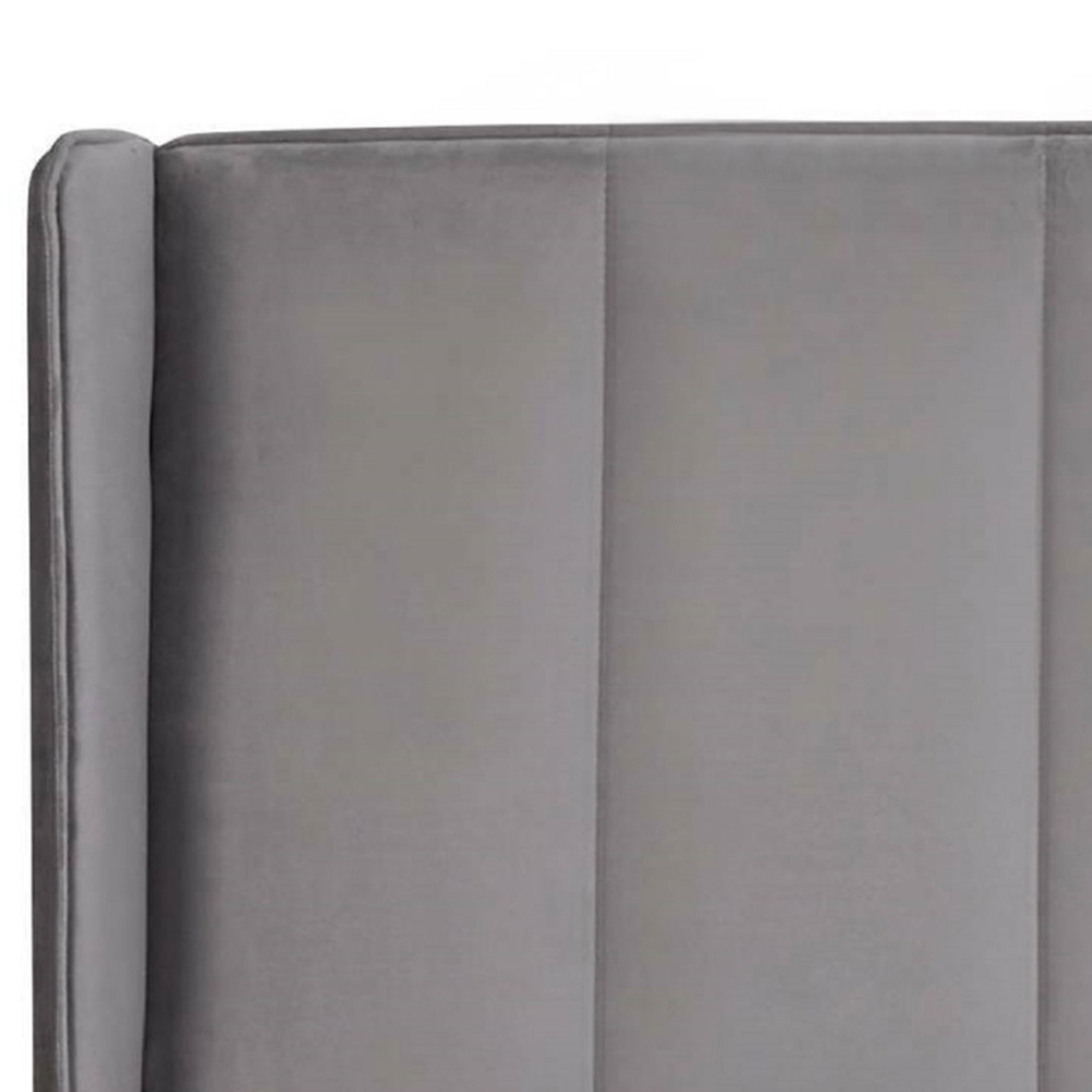 Julian Bowen Katie King Size Grey Velvet Bed Frame with Winged Headboard Image 7
