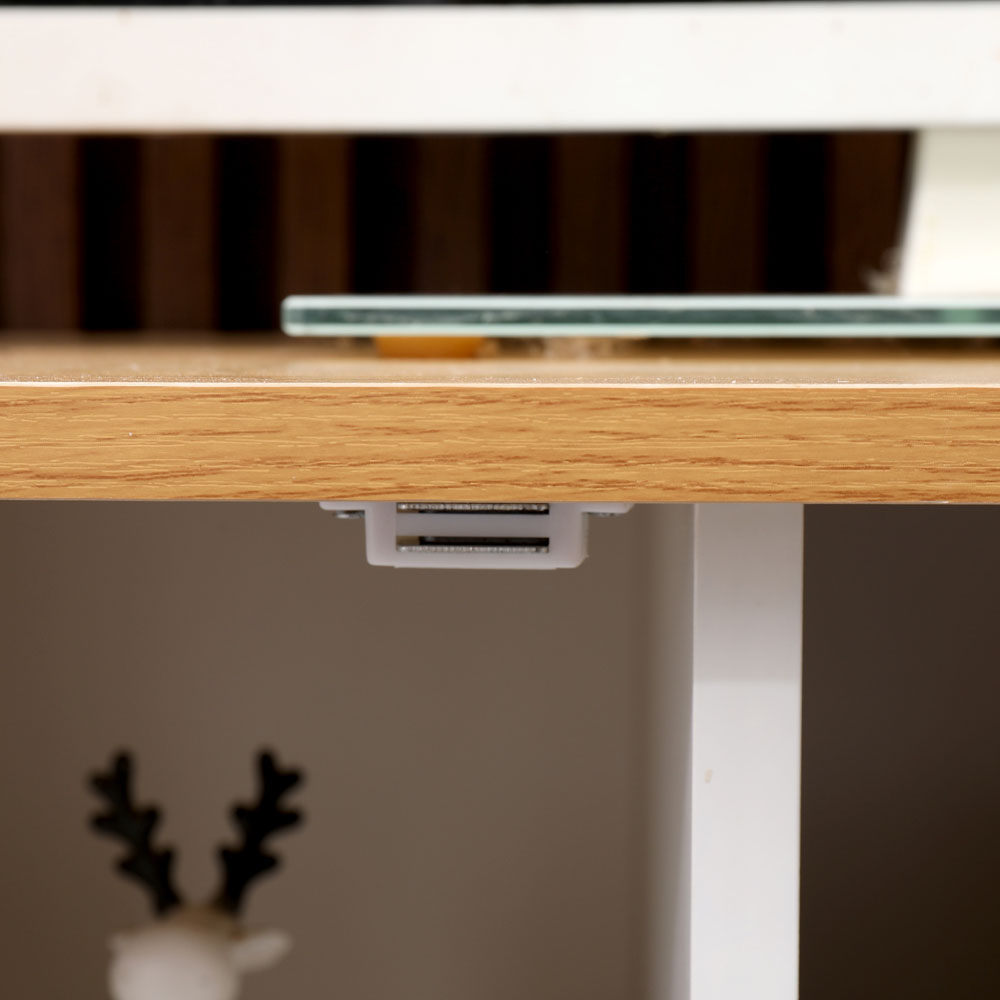 FurnitureHMD Single Door 2 Shelf White and Oak Effect Wooden TV Unit Image 6