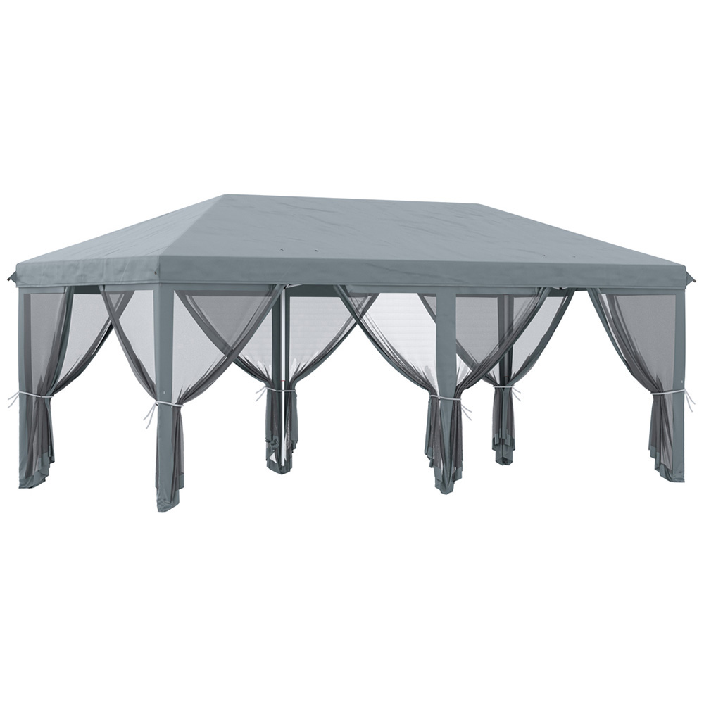 Outsunny 6 x 3m Grey Pop Up Gazebo Party Tent Image 2