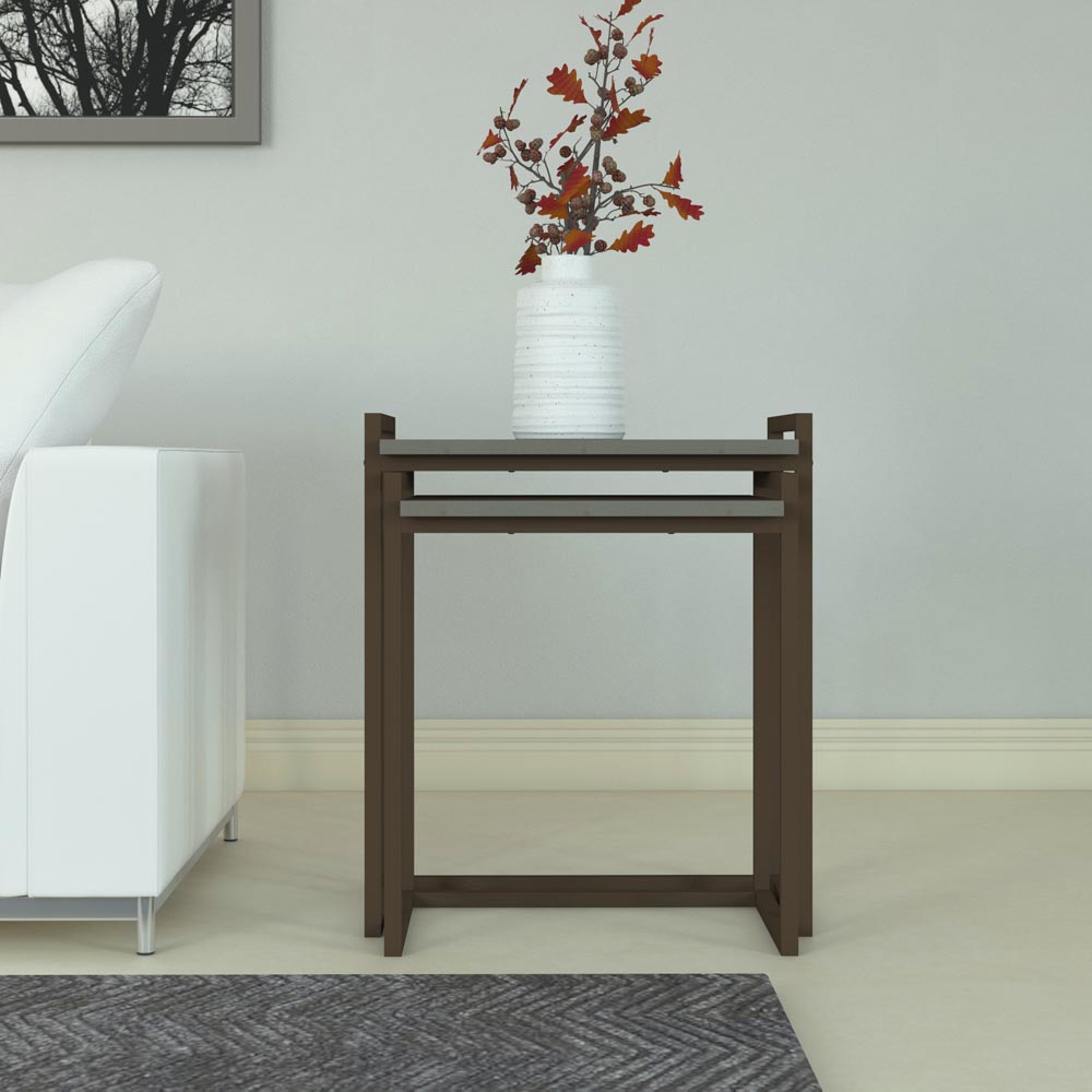 Decorotika Linea Vintage Metal Nest of Tables Set of 2 Image 5