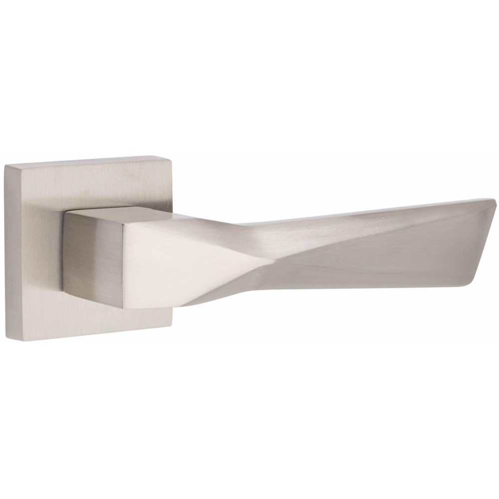 Golden Grace Satin Nickel Aura Door Handle Set Image 3